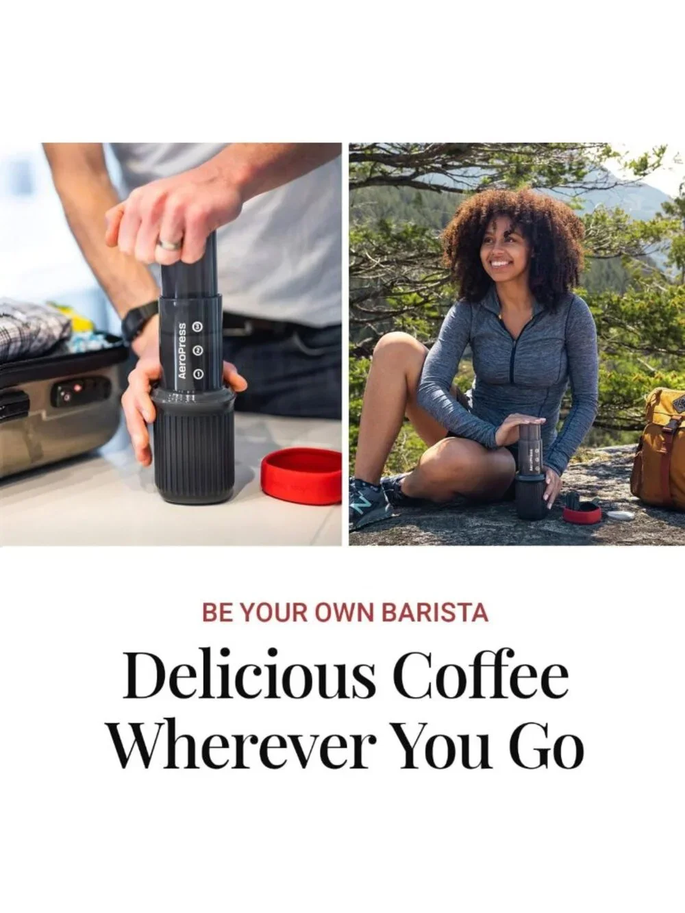 Portable Coffee Maker Kit - Travel, Hiking & Camping All-in-One French Press
